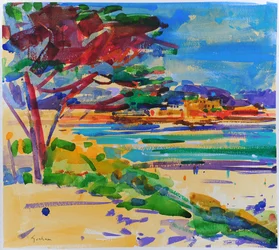 Vysoká duna, Carmel-by-the-Sea, 2022 (akvarel)