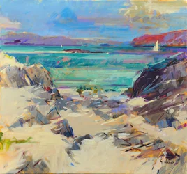 Iona Sand and Rocks, 2021 (olej na plátně)
