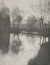 Lávka pro pěší poblíž Chingfordu, z The Compleat Angler, 1888.