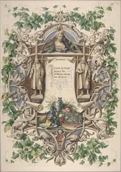 Pocta bavorských umělců králi Ludvíku I., 1874.
