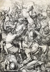 Portugalský král Sebastián I. (1554-1578) zajat v bitvě u Alcácer-Quibiru (Ksar el-Kebir neboli bitva tří králů) dne 4/08/1578 v Maroku