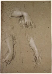 Studie rukou, 17. století (křída na papíře)
