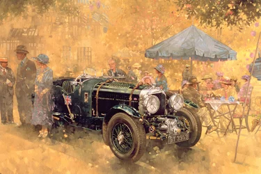 Zahradní slavnost s Bentley (olej na plátně)