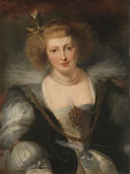 Portrét Heleny Fourmentové (1614-1673), umělcovy druhé manželky, kolem roku 1650 (olej na panelu)