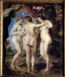 Všechny tři grácie. Obraz Pierre Paul (Pierre-Paul) Rubens (nebo Peter Paul nebo Petrus Paulus) (1577-1640)