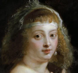 Detail Helene Fourmentové v kožešinovém županu