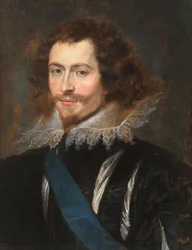 George Villiers, první vévoda z Buckinghamu, kolem roku 1625 (olej na panelu)