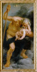 Bůh Saturn požírá svého syna (malba na plátně)