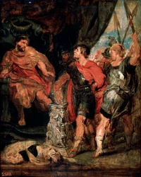Mucius Scaevola před Porsennou, 30. léta 17. století.