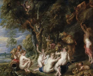 Nymfy a satyrové, kolem roku 1615