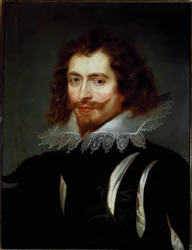 Portrét George Villierse (1592-1628) vévoda z Buckinghamu Obraz Pierre Paul (Pierre-Paul) Rubens (nebo Peter Paul nebo Petrus Paulus) (1577-1640) Sun. 65x50 cm Palazzo Pitti, Galleria Palatina Florence