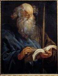 Znázornění apoštola svatého Tomáše Obraz Peter Paul (Pierre-Paul) Rubens (nebo Peter Paul nebo Petrus Paulus) (1577-1640) 17. století Sun. 1,08x0,84 m Madrid, muzeum Prado