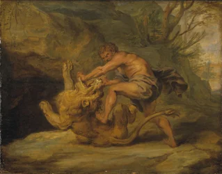 Samson a lev. Studie