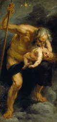 ""Saturn (nebo Cronus) požírá svého syna"" Obraz Petera Paula (Pierre-Paul) Rubense (nebo Petra Pavla nebo Petruse Pauluse) (1577-1640) 1636-1637 Madrid. Museo del Prado