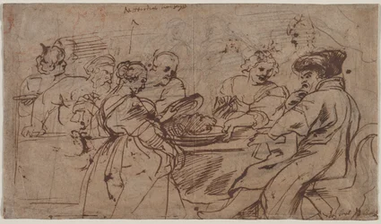 Svátek Heroda recto Tomyris s hlavou Cyrus verso, c. 1637-1638.