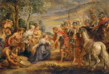 Setkání Davida a Abigail, c. 1630.