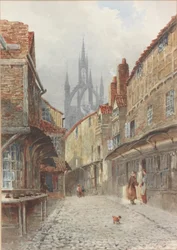 Castle Garth, Newcastle (akvarel na papíře)