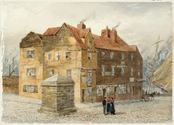 Sandgate (Portland Arms Inn) (tužka a akvarel na papíře na kartě)