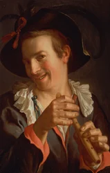 Šašek držící flétnu, 1623 (panel)
