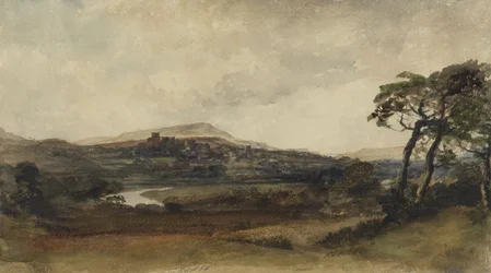 Middleham, Yorkshire (akvarel přes grafit s tělovou barvou na papíře)