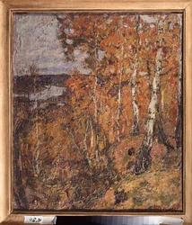 Podzimní elegie. Obraz Pyotr Ivanovič Petrovičev (Pyotr Petrovičev) (1874-1947), olej na plátně
