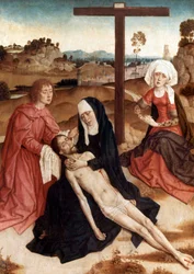 Oplakávání nad mrtvým Kristem, kolem 1444 (olej na desce)