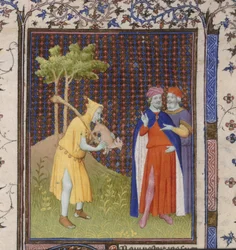 Royal 15 D.11 fol.262 Blázen s malým zvířetem, z 