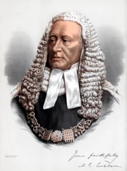 Sir Alexander James Edmund Cockburn, 12. baronet, lord nejvyšší soudce Anglie, kolem roku 1890