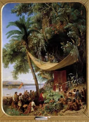 První mše v Americe (15. století) Mše na Kubě v roce 1494 2. Kolumbova plavba do Havany. Obraz Blancharda Pharamonda (1805-1873)