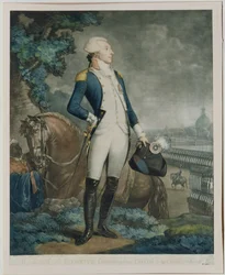 Portrét markýze de La Fayette (1757-1834), velitele Národní gardy, 1790