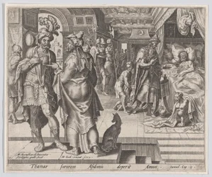 Jonadab Counselling Amnon, z Příběhu Tamar a Amnona, deska 1, 1559.,