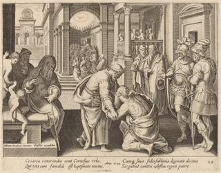 Cornelius uctívající svatého Petra