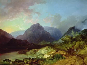 Krajina v Lake District (olej na plátně)