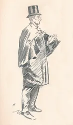 Náčrt tužkou od Phila Maye, c19. století 1903-1904
