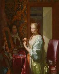 Dáma na záchodě, kolem roku 1720