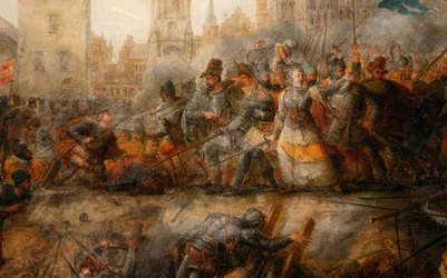 Obrana Tournai princeznou z Epinoy, Philippe-Auguste Hennequin, Museum of Fine Arts of Tournai