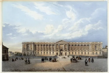 Kolonáda Louvru - v knize "Promenade dans Paris et ses environs", návrh Jacottet a Benoist, cca 1840