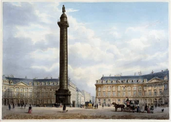 Column de la Place Vendôme - v „Procházka v Paříži a okolí“, navržený Jacottetem a Benoistem, c. 1840