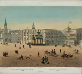 Velký kremelský palác z panoramatického pohledu na Moskvu v 10 částech, cca 1848