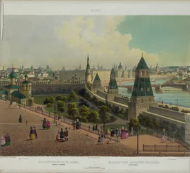 Moskevský sirotčinec z panoramatického pohledu na Moskvu v 10 částech, cca 1848