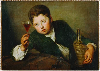 Le jeune degustateur - mladý degustátor (malba na plátně)