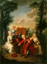 Princ Frederick Louis, princ z Walesu, hrající na violoncello v paláci Kew, c1733-1750, 1942.