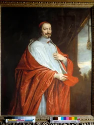 Portrét kardinála Julese Mazarina (Giulio Raimondo Mazzarino nebo Mazarino) (1602-1661). Obraz Philippe De Champaigne (1602-1674)
