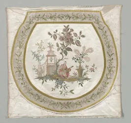 Čalounění sedáku židle, c. 1743-1774.