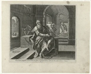 Koning Manasse ve vězení Boetedoening en berouw in het Oude Testament en het Nieuwe Testament (název série) Typ božské shovívavosti a milosrdenství vůči těm, kteří z celého srdce činí pokání ze svých přestupků a obracejí se k Bohu (série
