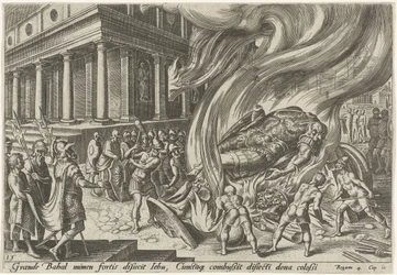 Jehu ničí chrám a Baalův obraz The Days of Doom of the Jewish People (název série)