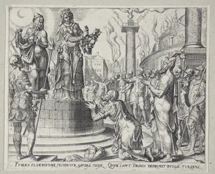 Judith ukazuje hlavu Holoferna lidem z Betulie