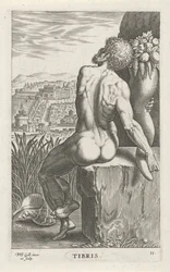 Riviergod Tiber Kmeny (název na předmětu) Rivier-en zeegoden (název série) Elegantní portréty mořských polobohů a lachtanů (název série)