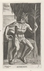 Zeegod Achelous Acheolvs (název na objektu) Rivier-en zeegoden (název série) Elegantní portréty mořských polobohů a lachtanů (název série)