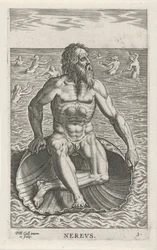 Zeegod Nereus Nerevs (název na objektu) Rivier-en zeegoden (název série) Elegantní portréty mořských polobohů a tuleňů Amnicus (název série)